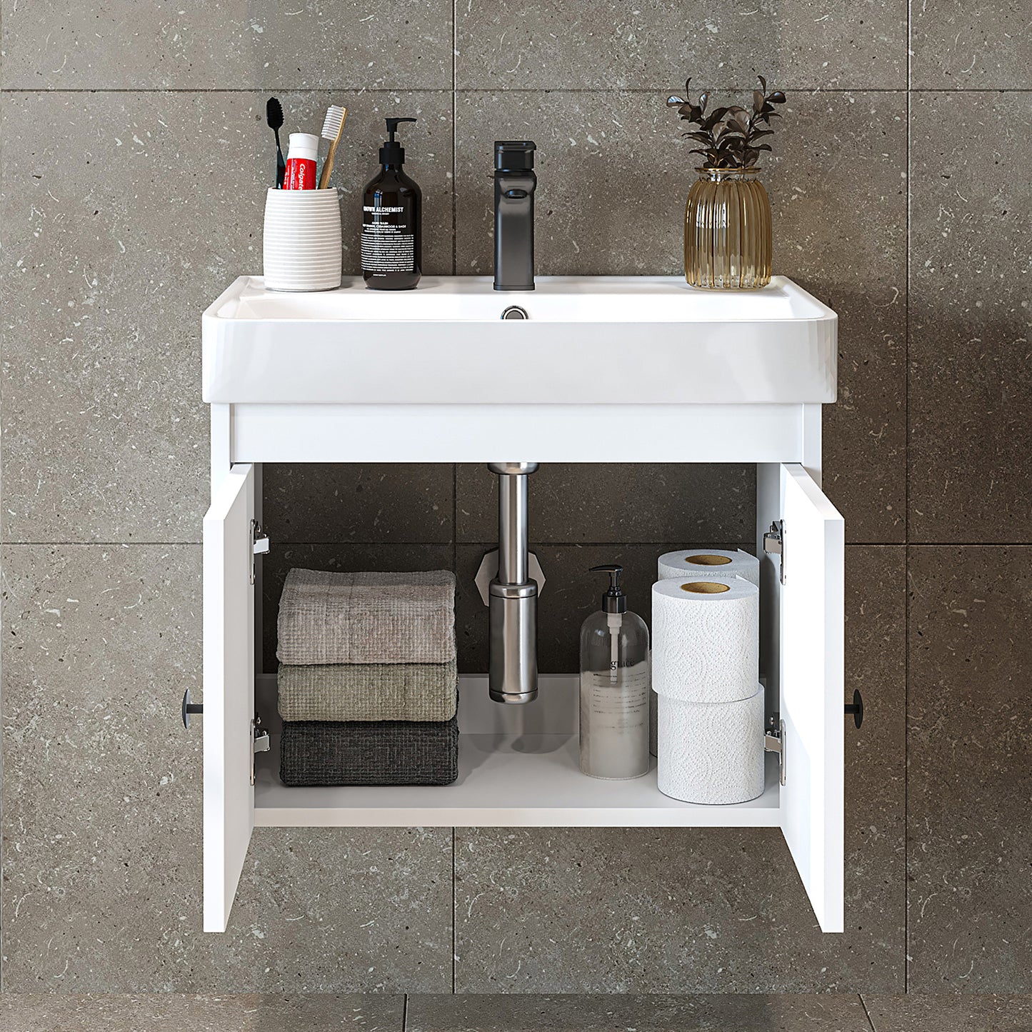 Set di mobili da bagno - ADA - Mobiletto con lavabo - Specchiera - Mobiletto laterale - Mobili da bagno - mobile da bagno, lavabo, mobili da bagno, mobile da bagno, bagno, con, mobiletto, mobili da bagno, set, lavabo, mobili, bagno, bagno