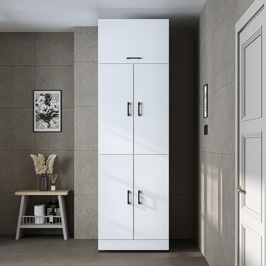 Roomart washing machine cabinet " DORA " for dryer & washing machine, in 4 colors, with doors & pull-out shelf - white - white oak - anthracite oak - oak - washing machine cabinet, washing machine shelf, washing tower, cabinet, white, washing machines, base cabinet,