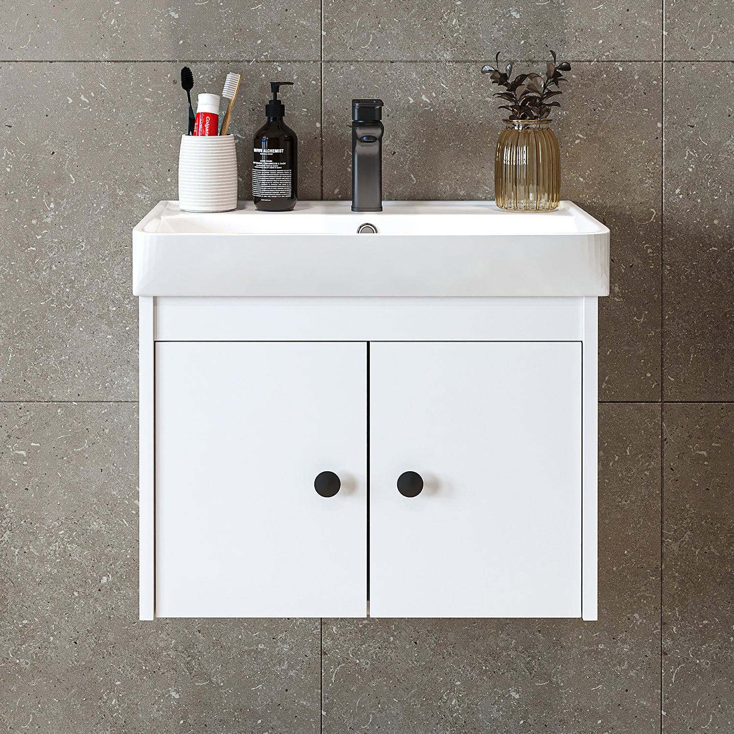 Bathroom furniture set - ADA - Vanity unit with washbasin - Mirror cabinet - Side cabinet - Bathroom furniture - bathroom cabinet, washbasin, bathroom furniture, bathroom cabinet, bathroom, with, vanity unit, bathroom furniture, set, washbasin, furniture, bathroom, bathroom