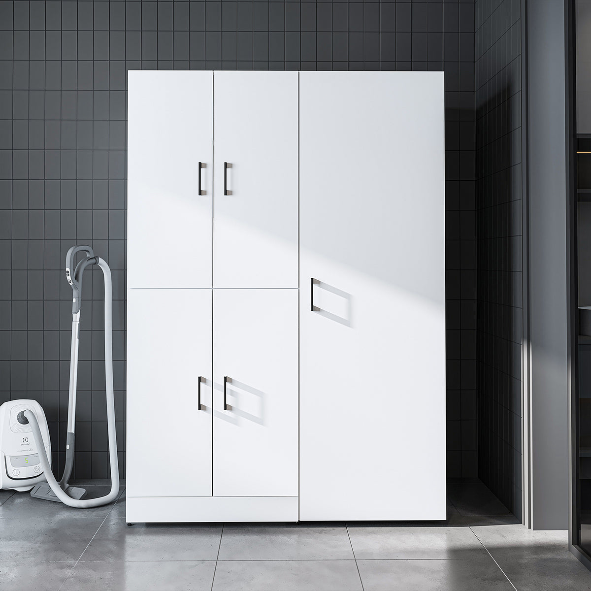 Roomart Waschmaschinenschrank DORA-II, 130 cm, für Waschmaschine und Trockner, in 5 Farben