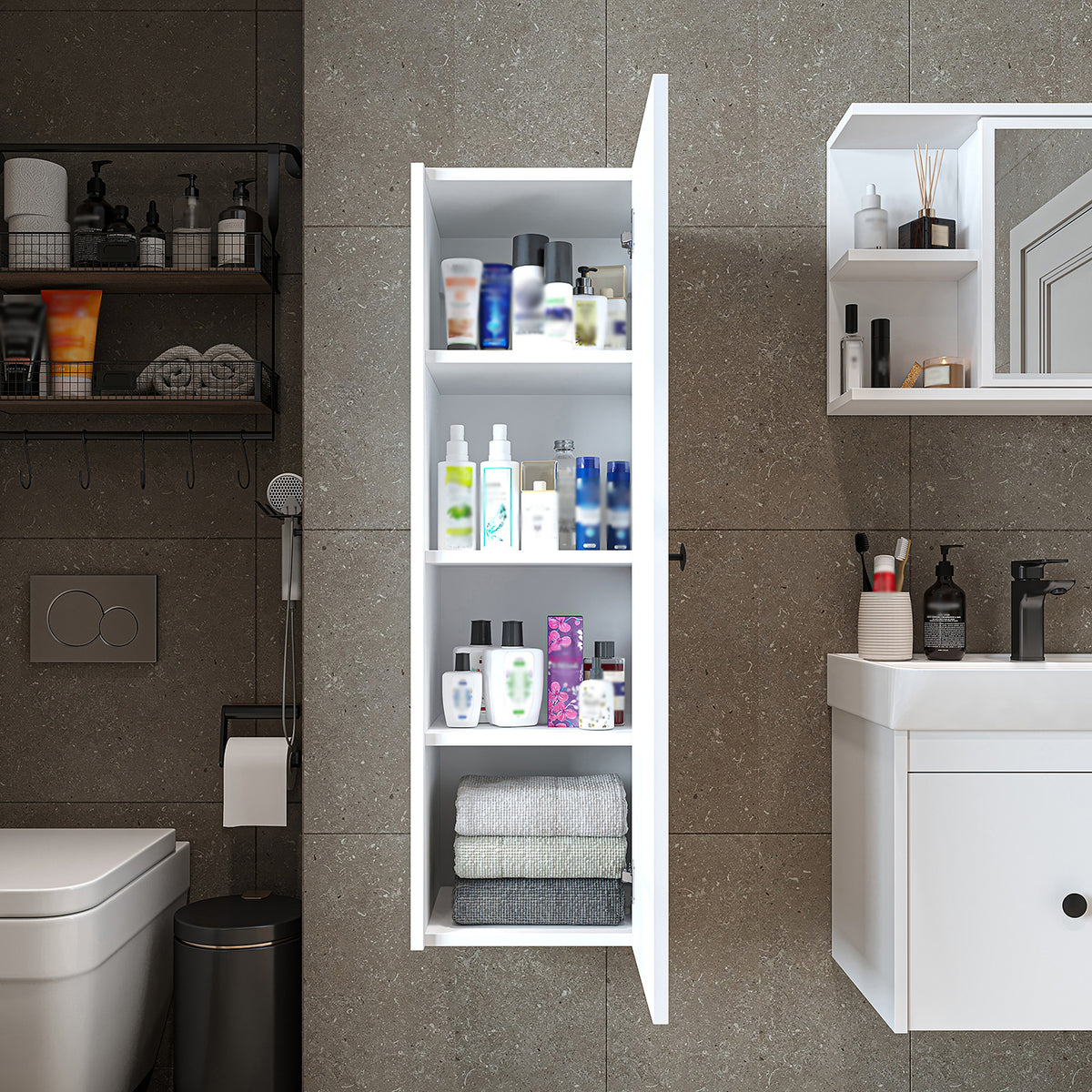 Roomart Badschrank ADA, 110 cm, wandhängend mit Soft-Close-Tür, in 4 Farben