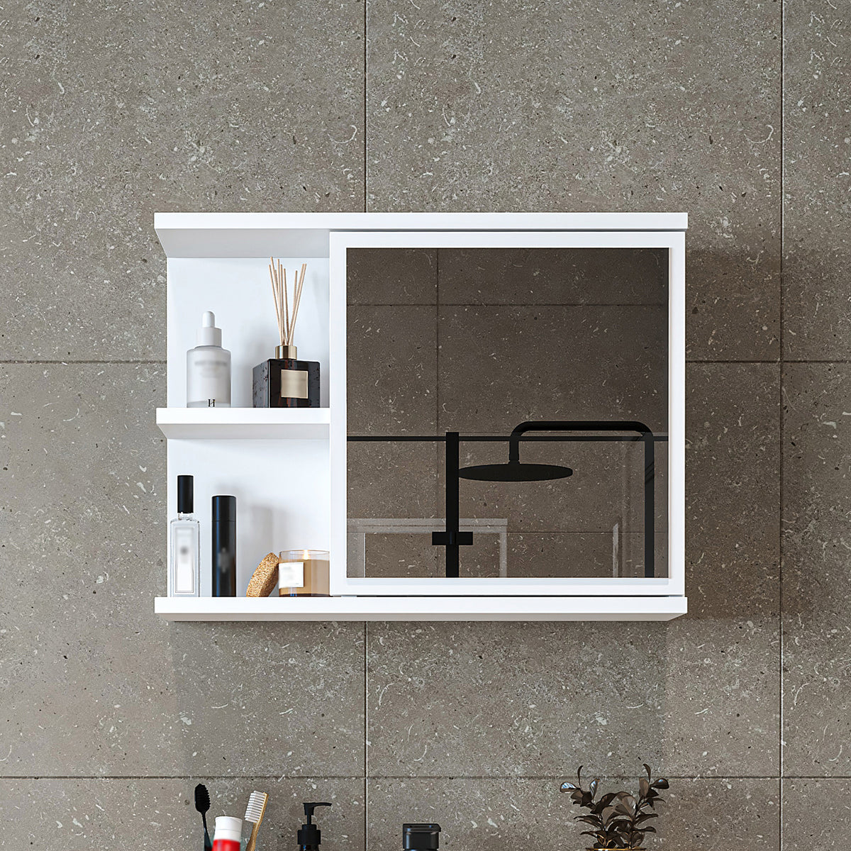 Roomart 4-teiliges Badmöbel-Set ADA, 60 cm, mit Waschbecken und Hochschrank, in 5 Farben