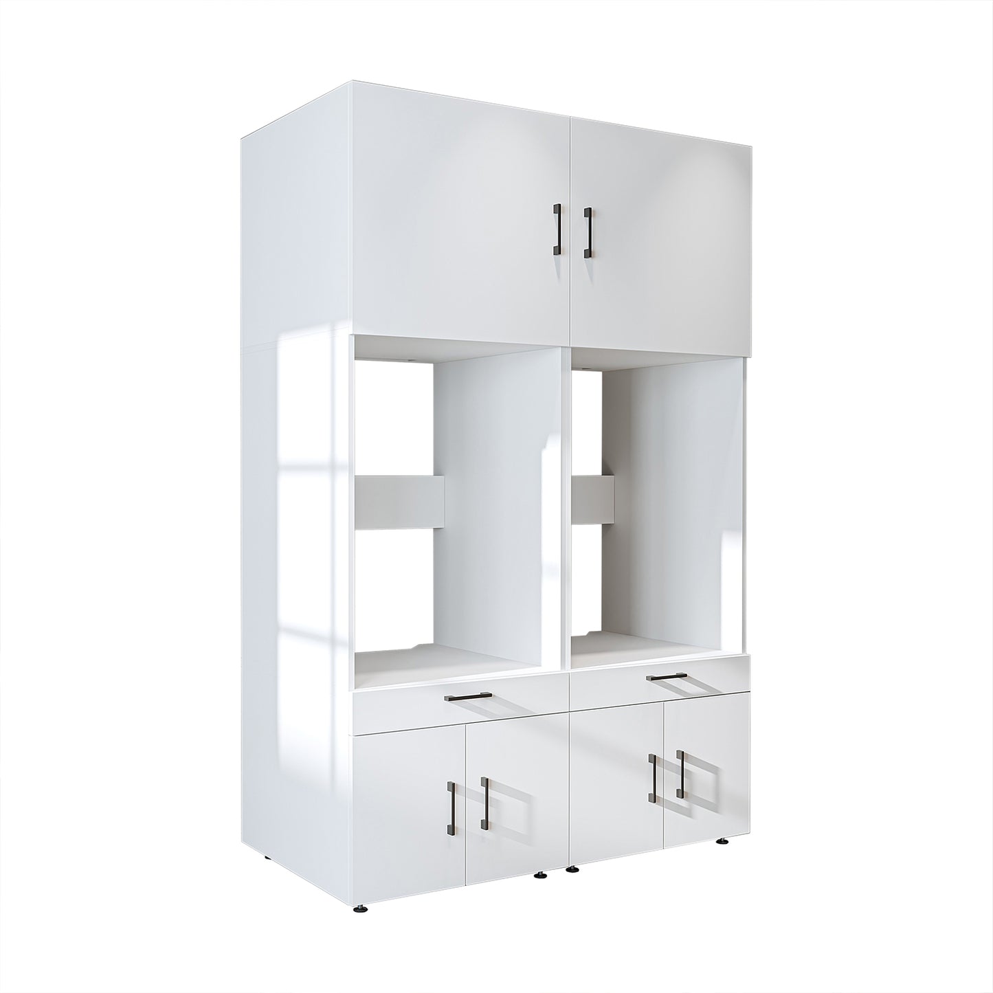 Roomart Waschmachinen Doppelschrrank Überbauschrank HBT: 205 x 134 x 66,8 cm, in 3 Farben-waschmaschinenschrank, waschmaschinenregal, waschturm, schrank, weiß, waschmaschinen, unterschrank, waschmaschine, trockner, haushaltsschrank, schränke, badschrank,