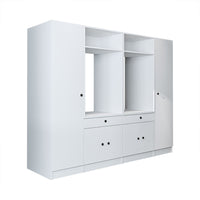 View details for Roomart Washing machine cabinet & wall unit for laundry room and utility room - 224 cm wide - with practical pull-out shelf - available in white, oak or black oak Roomart Washing machine cabinet & wall unit for laundry room and utility room - 224 cm wide - with practical pull-out shelf - available in white, oak or black oak