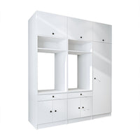 Mueble de pared Roomart para lavadero y cuarto de servicio, en 3 colores, con estante extraíble - blanco - roble negro - mueble para lavadora, estante para lavadora, torre para lavadora, mueble, blanco, lavadoras, mueble bajo, lavadora, secadora, mueble doméstico,