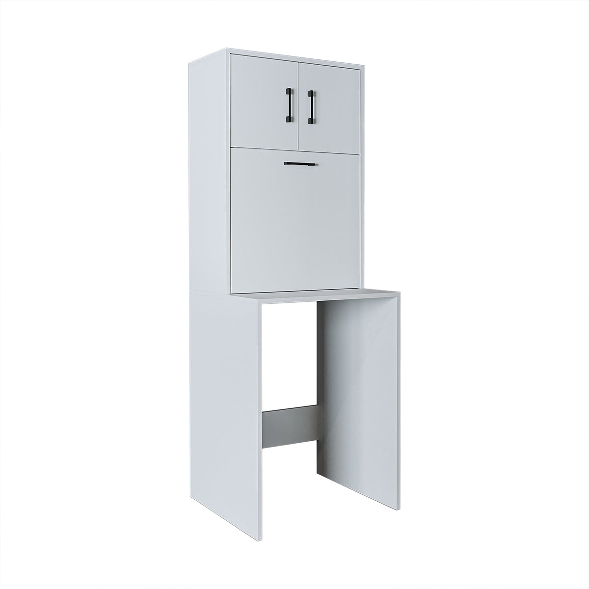 Roomart, washing machine cabinet LUNA, washing machine superstructure with laundry basket, WDH: 65 X 181 X 65 cm, in white, oak, anthracite oak, oak - washing machine cabinet, washing machine shelf, washing tower, cabinet, white, washing machines, base cabinet, washing machine, t