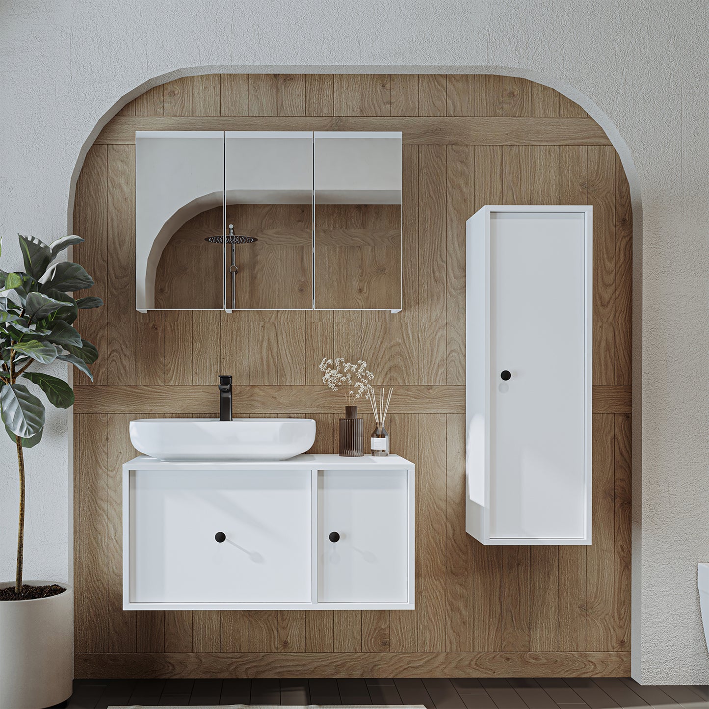 Roomart Badezimmermöbel Set GUSTO 90 cm 4 Teilig mit Keramik Waschbecken Roomart Badezimmermöbel Set GUSTO 90 cm 4 Teilig mit Keramik Waschbecken - badezimmerschrank, waschbecken, badezimmermöbel, badschrank, badezimmer, mit, unterschrank, badmöbel, set,