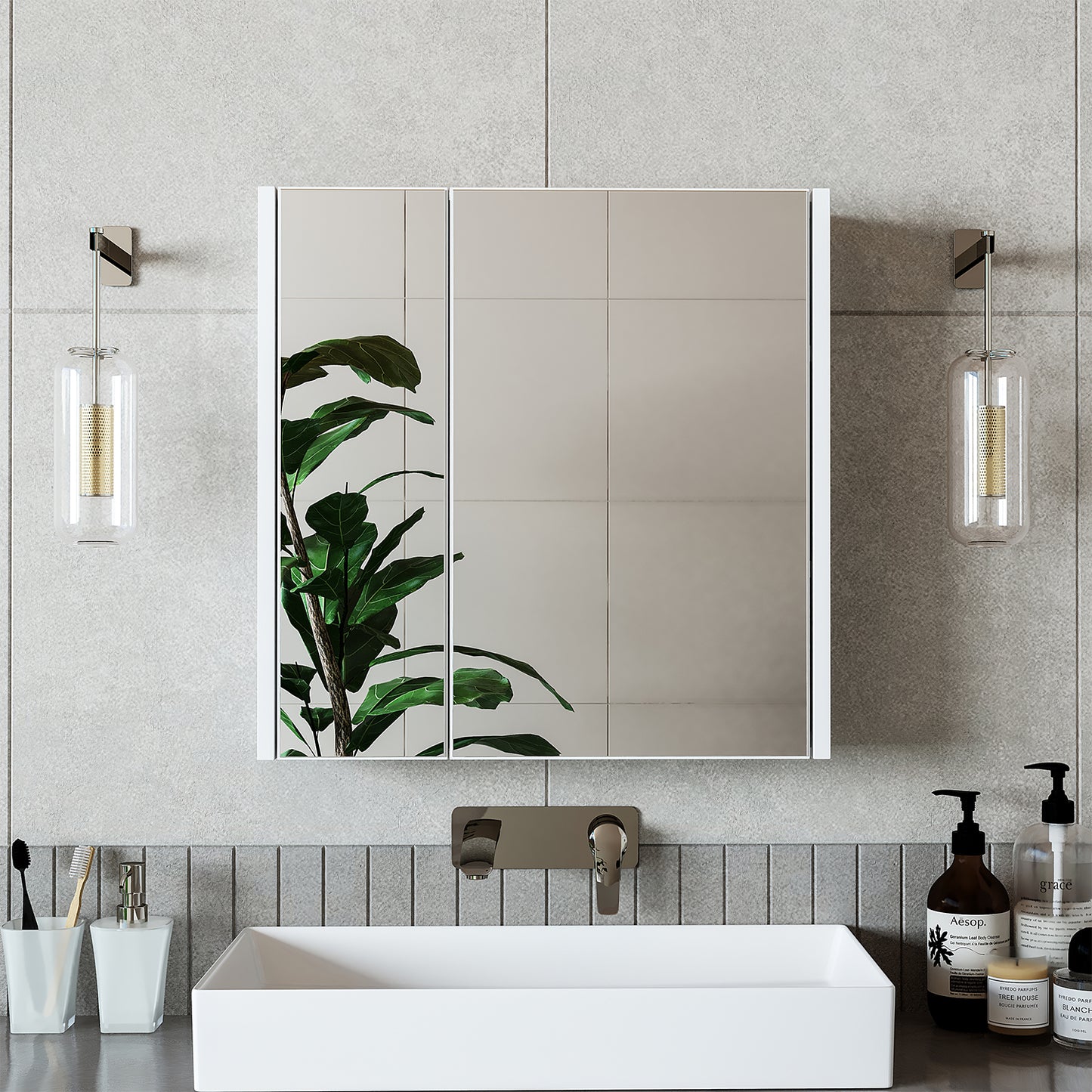 Roomart juego de muebles de baño MELONA 3 piezas, en 4 colores, mueble lavabo 65cm - mueble con espejo - mueble alto- muebles de baño, juego, lavabo, lavabo, baño, muebles, muebles de baño, baño, mueble lavabo, cm, ancho, moderno, lavabo, profundo, con, mueble lavabo