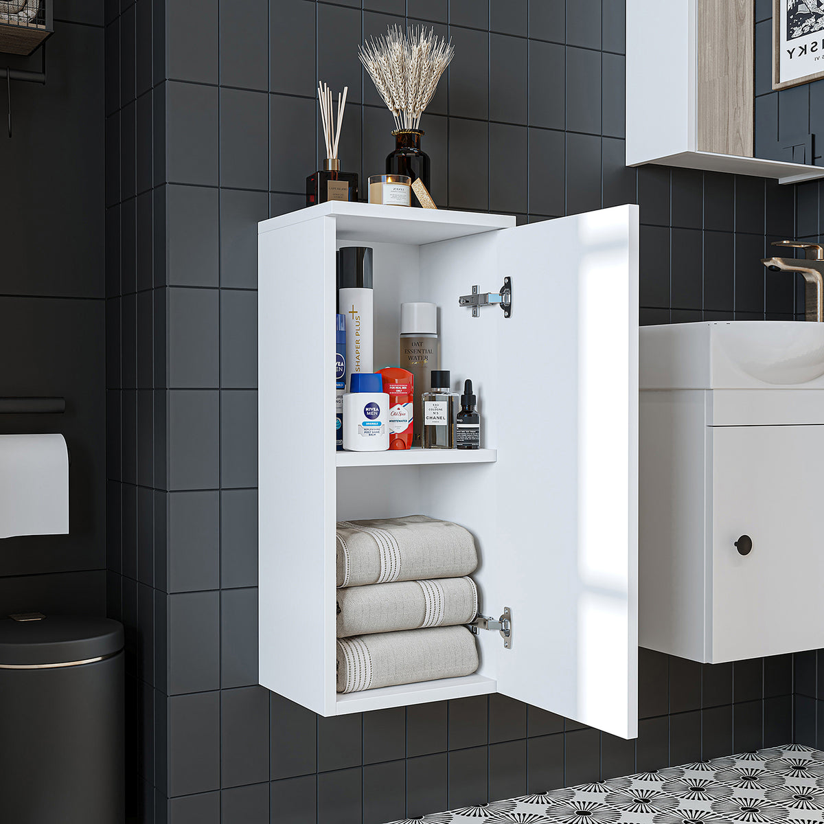 Roomart Badmöbel-Set PUNTO, 46 cm, schmales Gäste-WC-Set mit Spiegelschrank, in 4 Farben