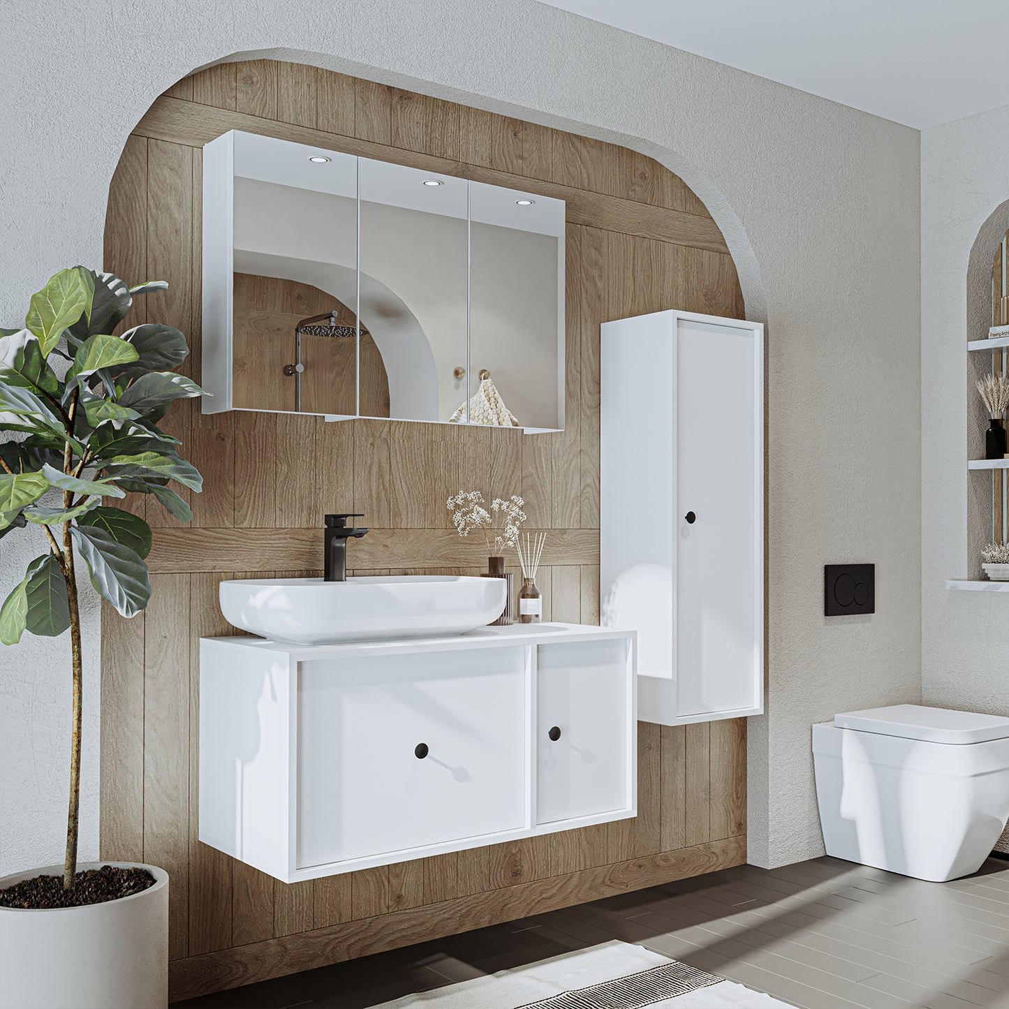 Roomart Badezimmermöbel Set GUSTO 90 cm 4 Teilig mit Keramik Waschbecken Roomart Badezimmermöbel Set GUSTO 90 cm 4 Teilig mit Keramik Waschbecken - badezimmerschrank, waschbecken, badezimmermöbel, badschrank, badezimmer, mit, unterschrank, badmöbel, set,