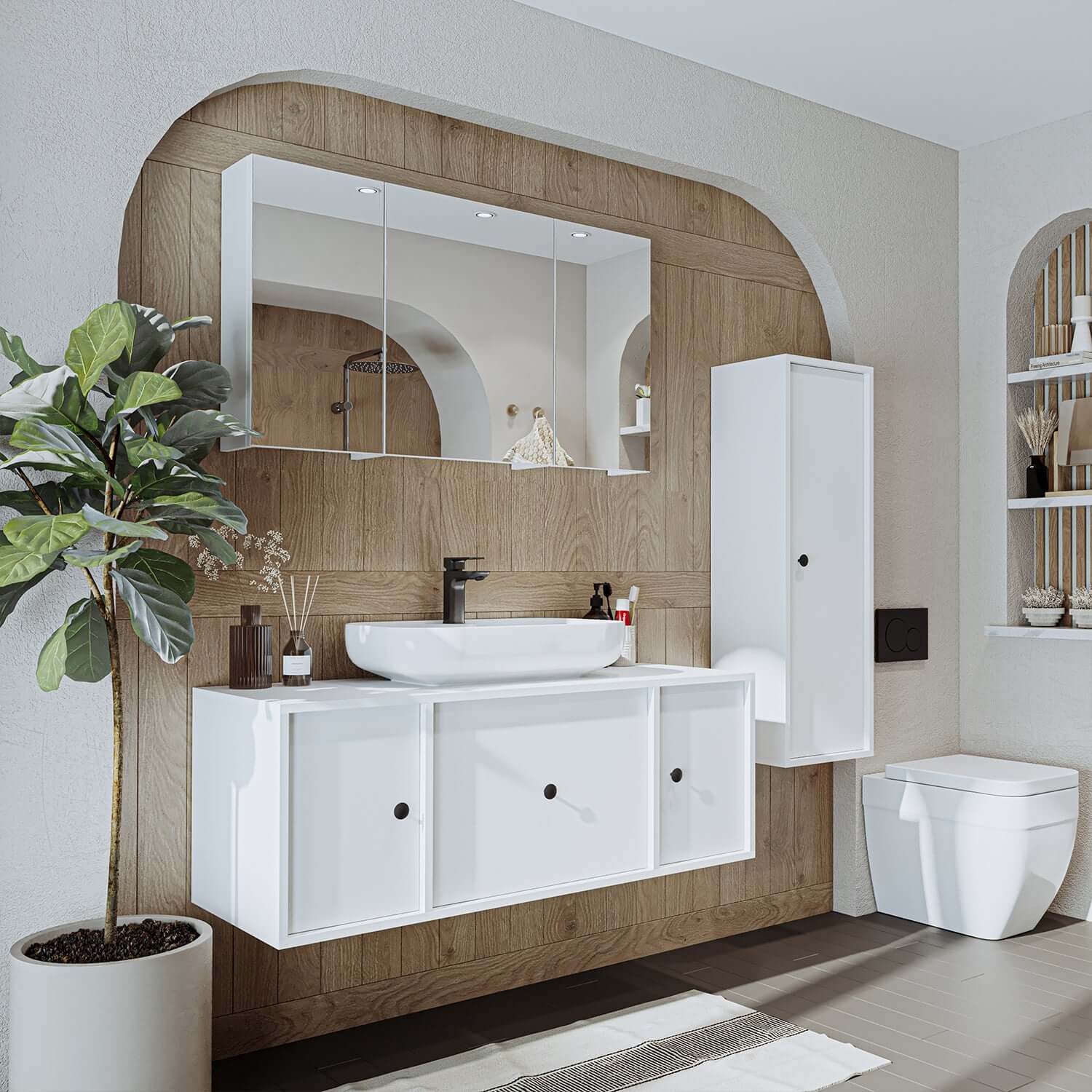 Dettagli per Roomart Set di mobili da bagno GUSTO 120 cm 4 pezzi con lavabo in ceramica Roomart Mobili da bagno - mobile da bagno, lavabo, mobili da bagno, mobile da bagno, bagno, con, vanità, mobili da bagno, set, lavabo, mobili