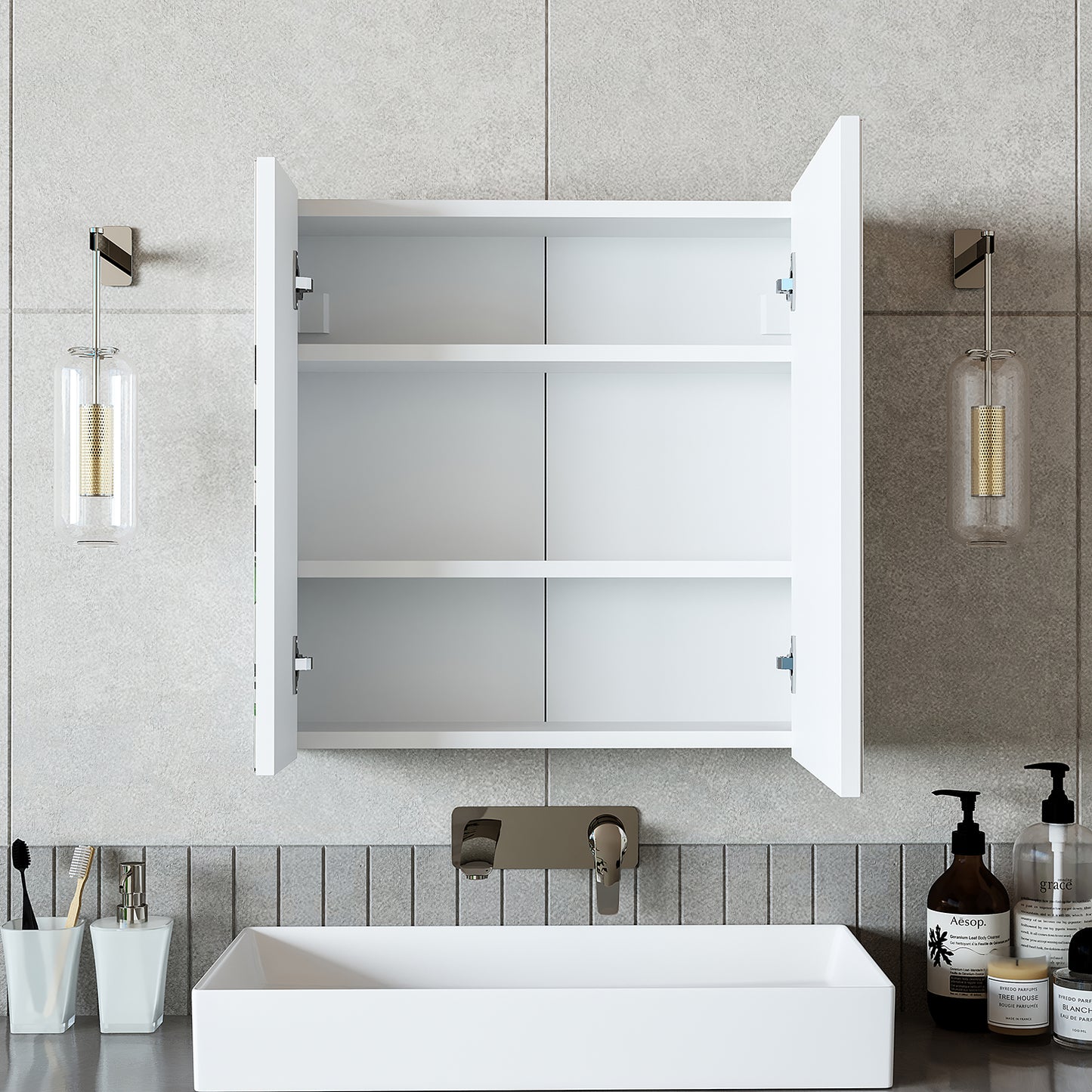 Roomart juego de muebles de baño MELONA 3 piezas, en 4 colores, mueble lavabo 65cm - mueble con espejo - mueble alto- muebles de baño, juego, lavabo, lavabo, baño, muebles, muebles de baño, baño, mueble lavabo, cm, ancho, moderno, lavabo, profundo, con, mueble lavabo