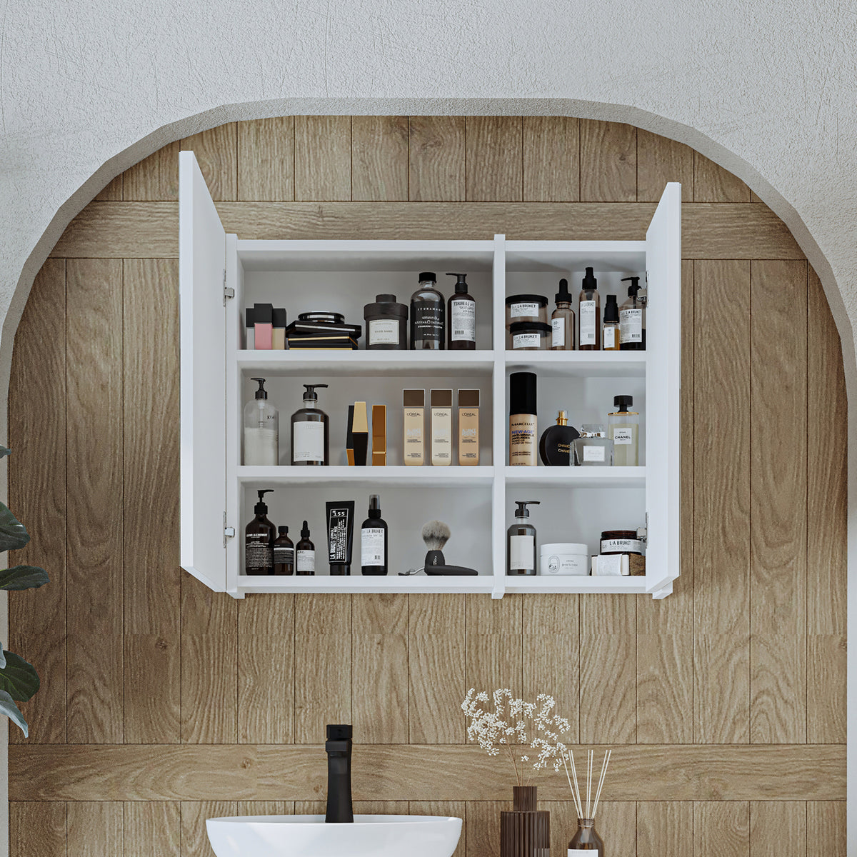 Roomart Badezimmerspiegelschrank "Gusto“ – 75/90/105 cm – in Weiß oder Eiche – moderner Badschrank mit Spiegel Roomart Badezimmerspiegelschrank "Gusto“ – 75/90/105 cm – in Weiß oder Eiche – moderner Badschrank mit Spiegel- badezimmerspiegelschrank, mirro