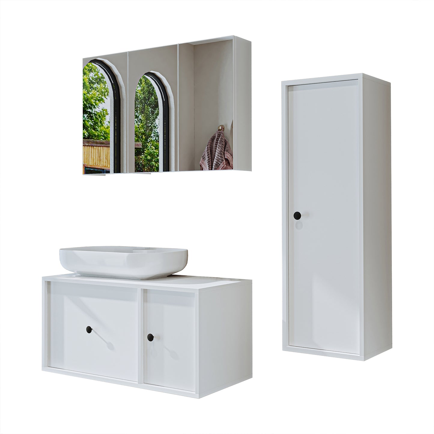 Roomart Badezimmermöbel Set GUSTO 90 cm 4 Teilig mit Keramik Waschbecken Roomart Badezimmermöbel Set GUSTO 90 cm 4 Teilig mit Keramik Waschbecken - badezimmerschrank, waschbecken, badezimmermöbel, badschrank, badezimmer, mit, unterschrank, badmöbel, set,