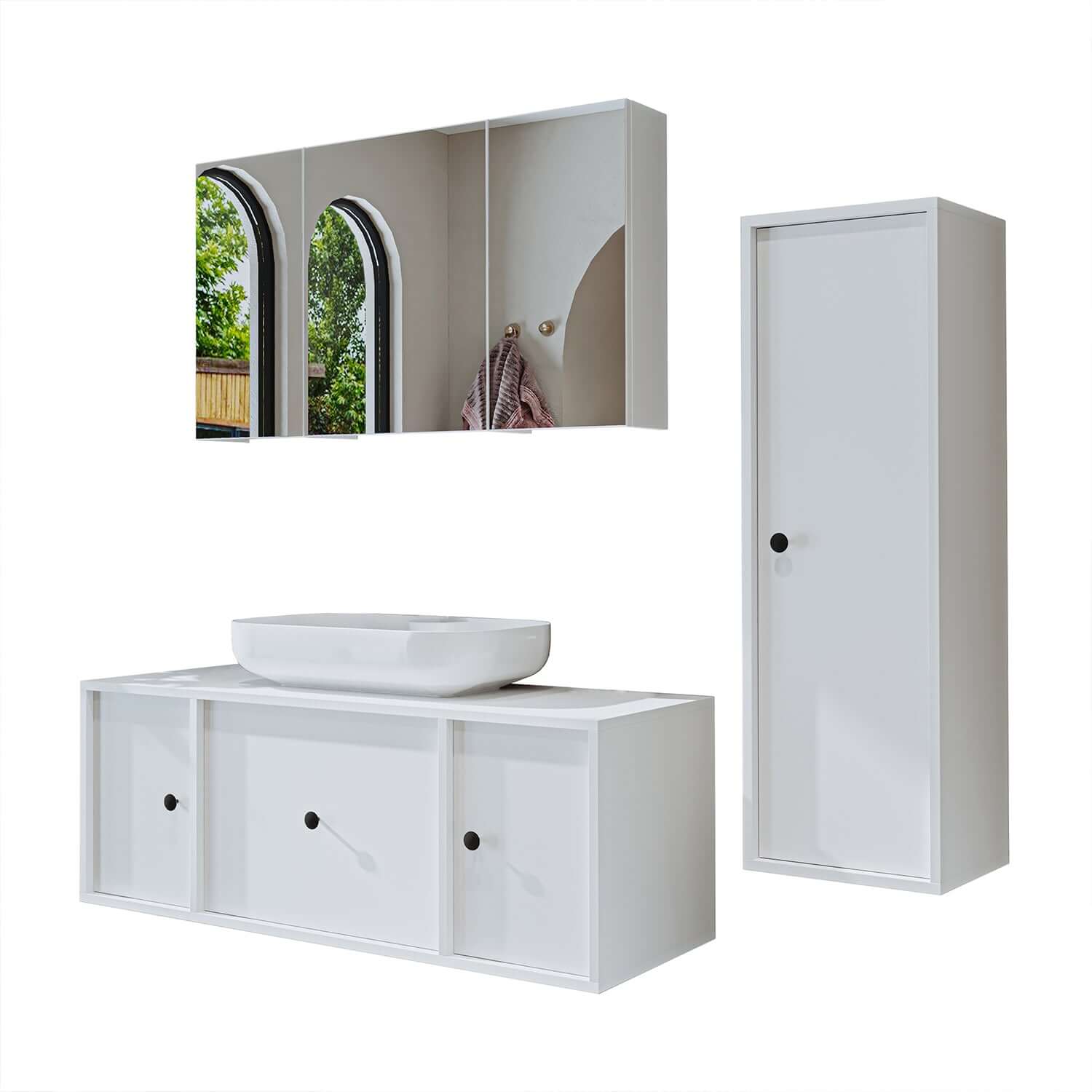 Dettagli per Roomart Set di mobili da bagno GUSTO 120 cm 4 pezzi con lavabo in ceramica Roomart Mobili da bagno - mobile da bagno, lavabo, mobili da bagno, mobile da bagno, bagno, con, vanità, mobili da bagno, set, lavabo, mobili