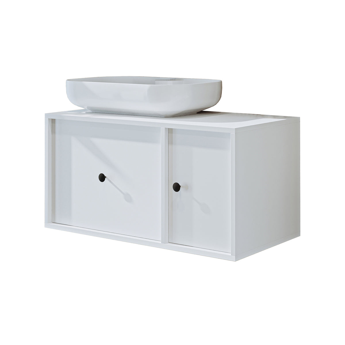 Mobili da bagno Roomart GUSTO 90 cm - Lavabo e/o mobiletto in ceramica - Design moderno - Varianti a scelta - Rovere o bianco - mobile da bagno, lavabo, mobili da bagno, mobile da bagno, bagno, con, mobiletto, mobili da bagno, set, lavabo,