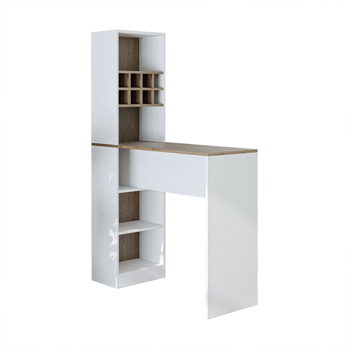 Roomart Bartisch DUBLIN, 120 cm, Stehtisch mit Weinregal, in 4 Farben