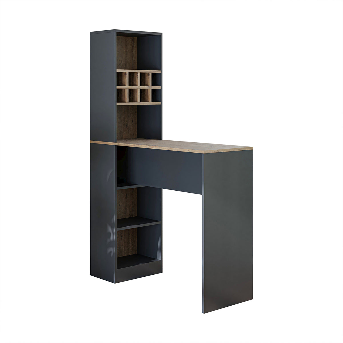Roomart Bartisch DUBLIN, 120 cm, Stehtisch mit Weinregal, in 4 Farben