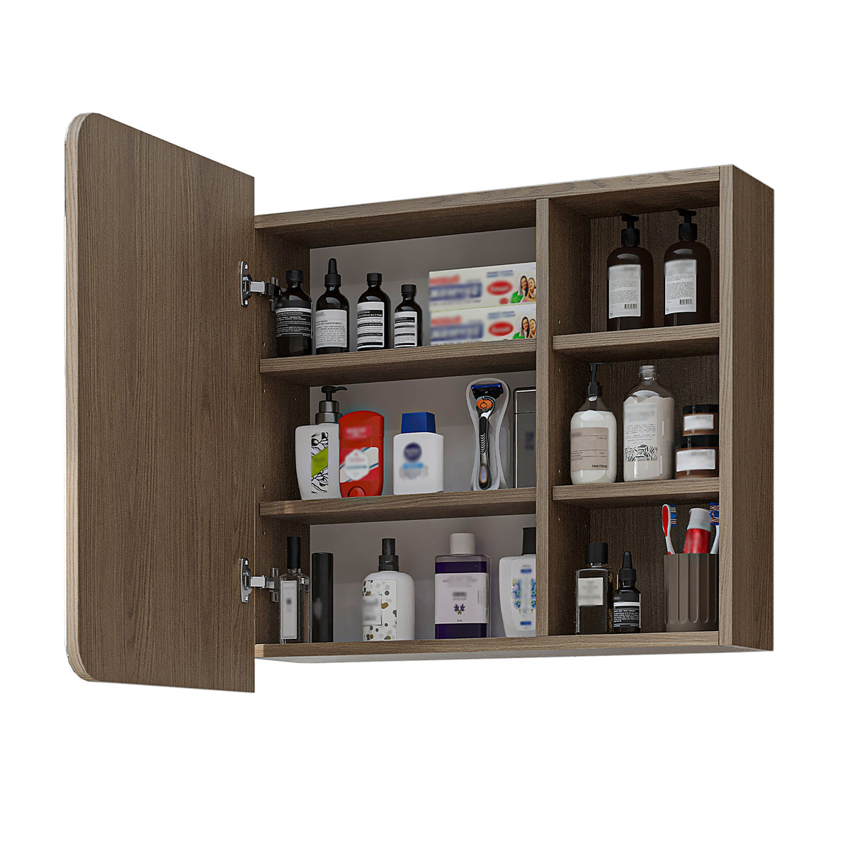 Roomart Bad Spiegelschrank LYCIA, 70 cm, mit Stauraum und offenen Fächern, in 4 Farben