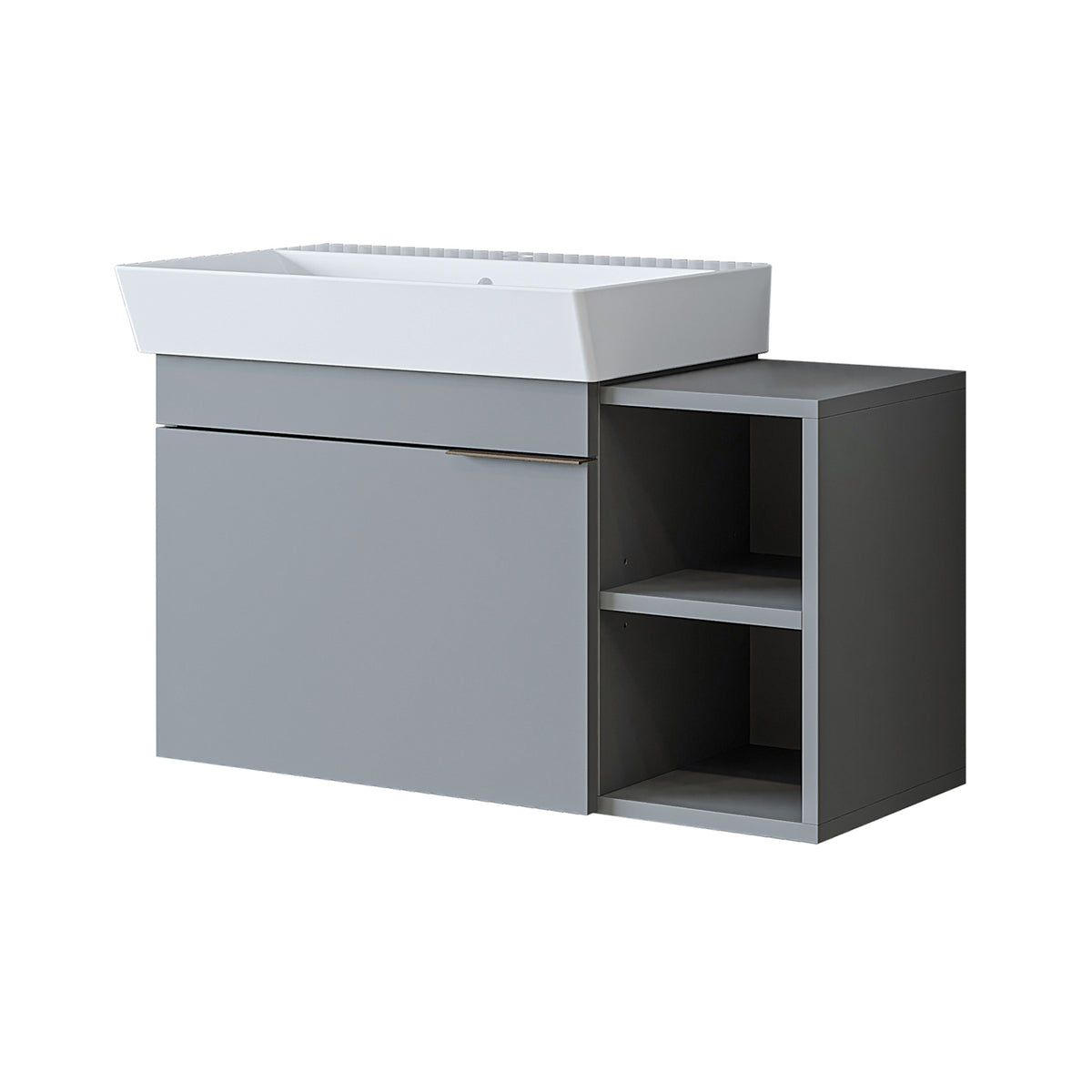 Roomart Badmöbel LYCIA 82 cm, Waschtisch mit Keramik-Waschbecken, in 4 Farben