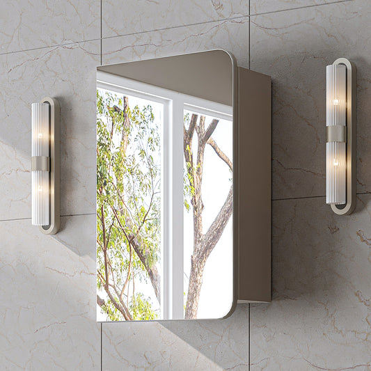 Roomart Bad Spiegelschrank LYCIA 45 cm – Badezimmerspiegel mit Stauraum, für Bad & Gäste-WC, in 4 Farben