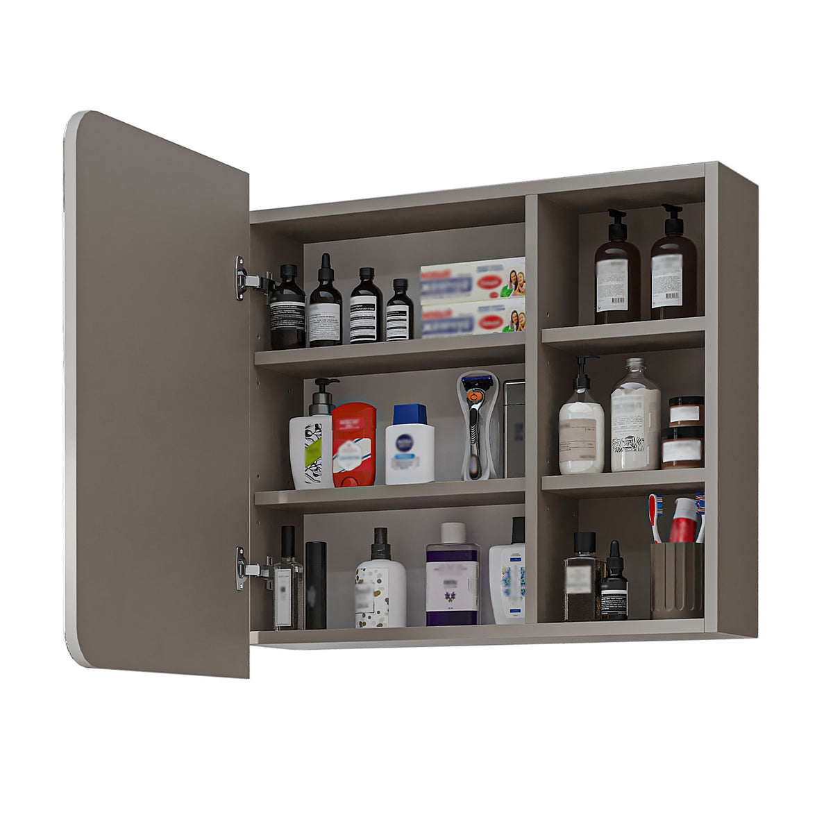 Roomart Badmöbel-Set LYCIA 82 cm, 4-teilig mit Spiegelschrank und Hochschrank, in 4 Farben