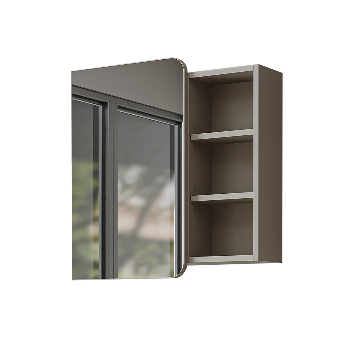 Roomart Bad Spiegelschrank LYCIA, 70 cm, mit Stauraum und offenen Fächern, in 4 Farben