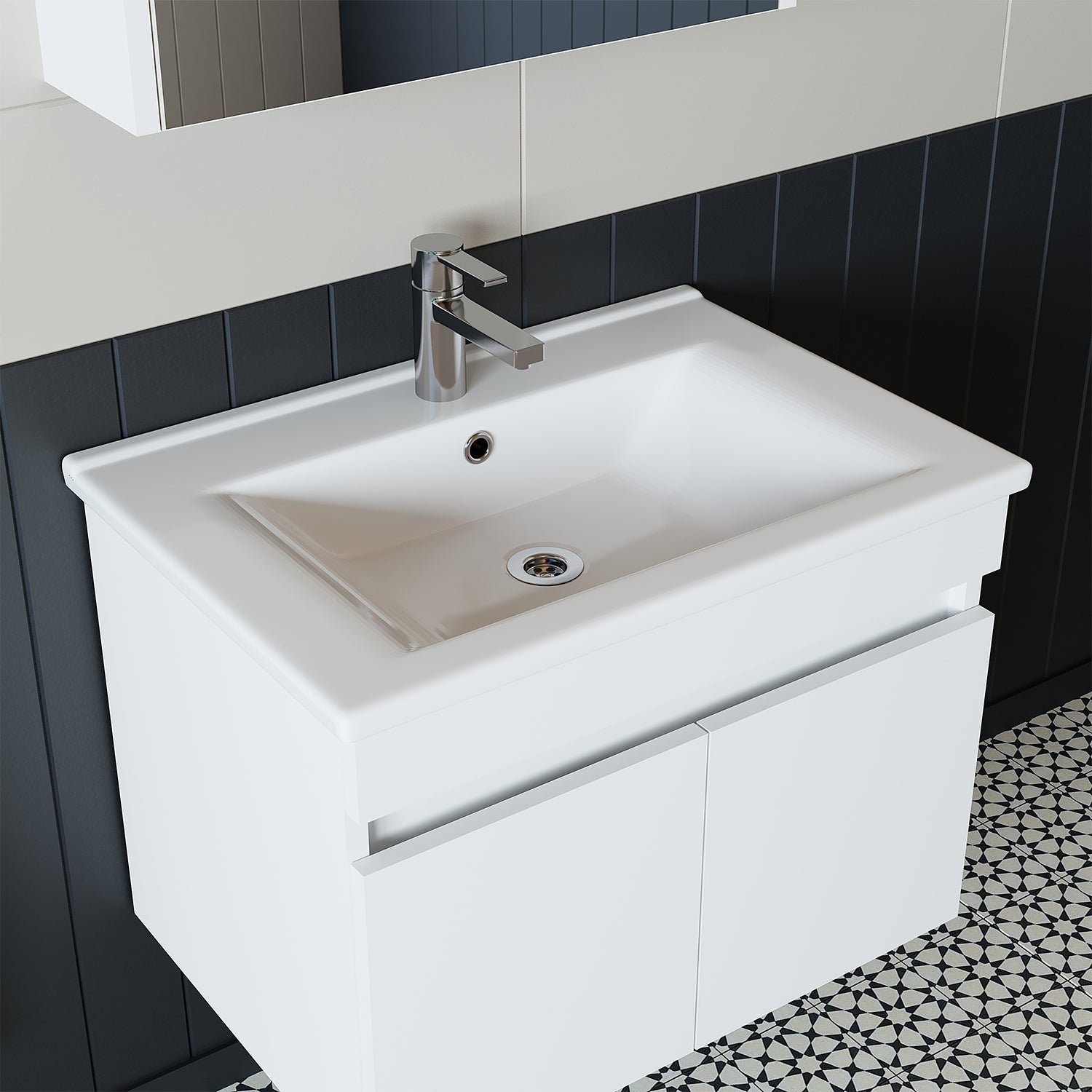 Roomart Ensemble de meubles de salle de bains ATRIA 85 cm Armoire basse avec lavabo Armoire haute - salle de bains, ensemble, lavabo, avec, armoire basse, salle de bains, armoire, large, miroir, meubles de salle de bains, lavabo, pour, armoire de salle de bains, armoire haute, meuble sous-vasque, w