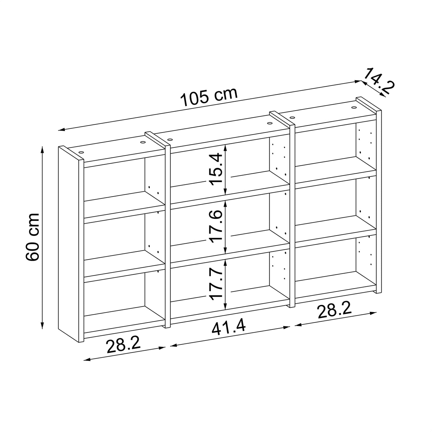 Roomart Badezimmermöbel Set GUSTO-ATL 105 cm – 4-teiliges Badmöbel-Set mit Keramik-Waschbecken, Spiegelschrank & Hochschrank – Moderne Badmöbel