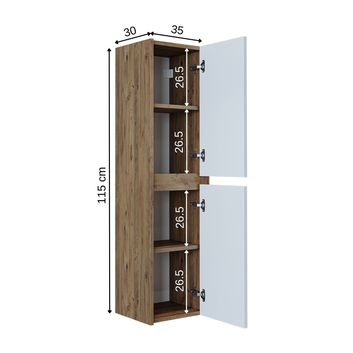 Roomart Ensemble de meubles de salle de bain ATRIA 65 cm Armoire basse avec lavabo Armoire haute - miroir salle de bain, armoire miroir salle de bain largeur 60 cm, armoire miroir salle de bain, armoire miroir avec éclairage, armoire miroir largeur 80 cm, armoires miroir pour salle de bain, miroir