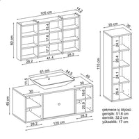 Roomart juego de muebles de baño GUSTO-ATL 120 cm 4 piezas con lavabo de cerámica- mueble de baño, lavabo, muebles de baño, mueble de baño, baño, con, mueble de baño, mueble de baño, juego, lavabo, muebles