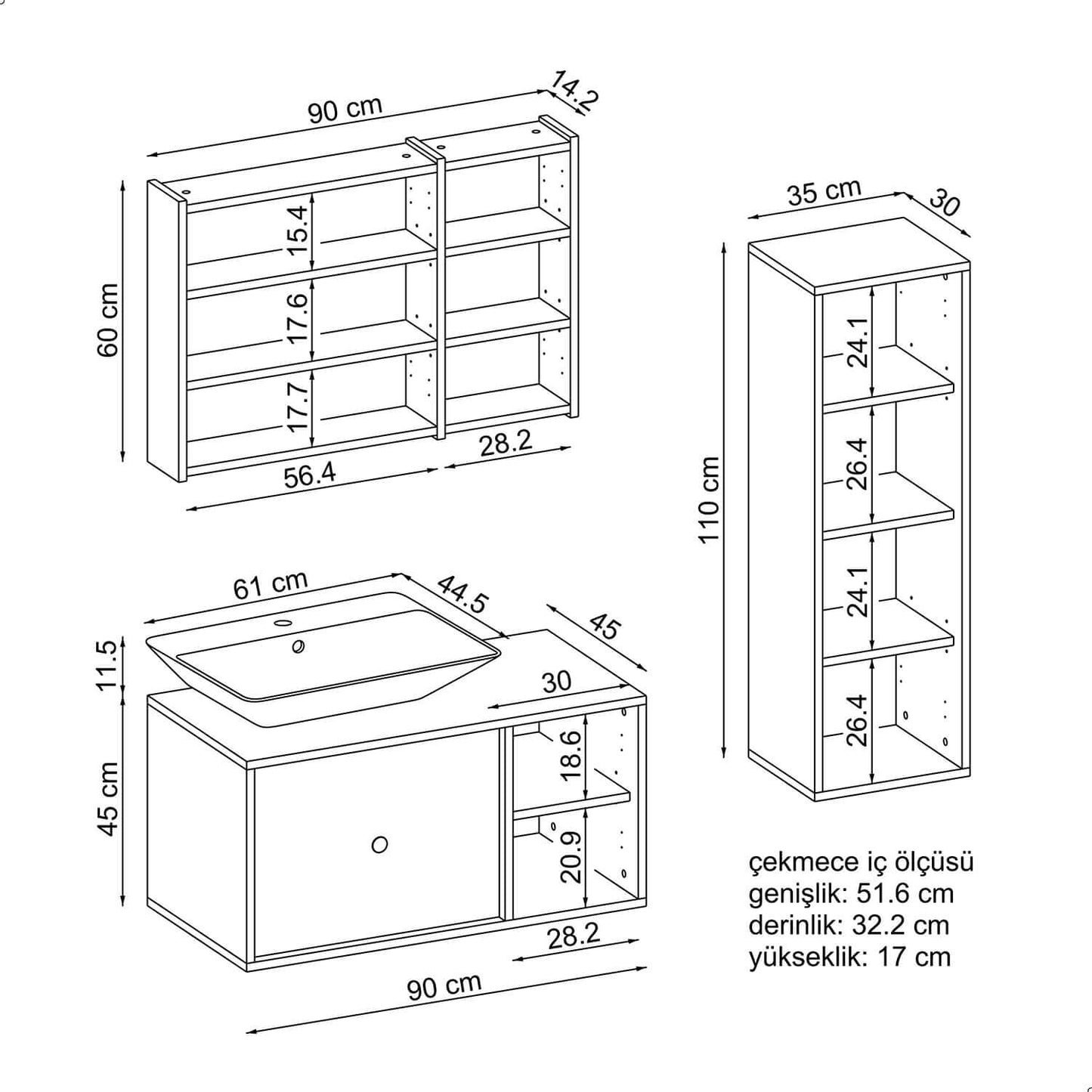 Roomart Conjunto de muebles de baño GUSTO-ATL 90 cm - mueble de baño, lavabo, mueble de baño, mueble de baño, baño, con, mueble de baño, mueble de baño, conjunto, lavabo, mueble, mueble de baño, baño, mueble de baño