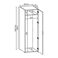 Roomart - DORA Armario Alto 60cm Ancho - Blanco - Roble Blanco - Roble Antracita - armario lavadora, estante lavadora, torre lavadora, armario, blanco, lavadoras, armario bajo, lavadora, secadora, armario hogar, armarios, armario baño, alto