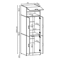 Roomart washing machine cabinet " DORA " for dryer & washing machine, in 4 colors, with doors & pull-out shelf - white - white oak - anthracite oak - oak - washing machine cabinet, washing machine shelf, washing tower, cabinet, white, washing machines, base cabinet,