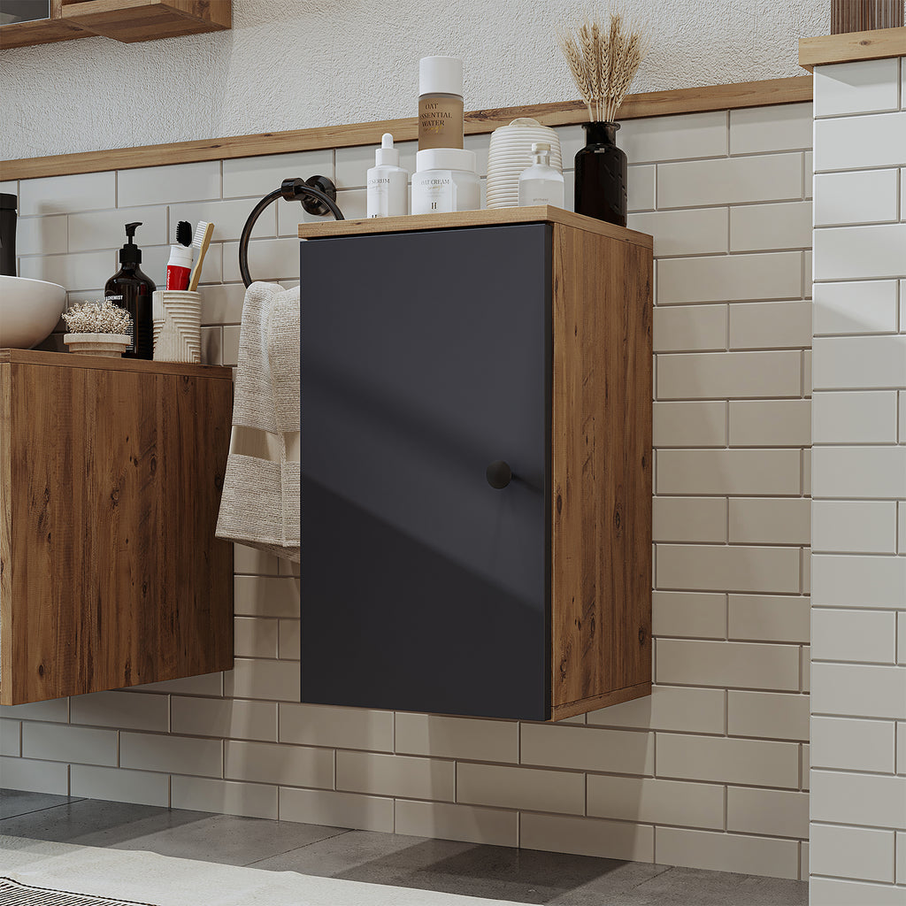 Roomart, Badezimmer Waschmaschinenschrank ATRIA, Waschmaschinenunterschrank, BHT: 70x 90 x 69 cm, in Weiß-Eiche, Eiche, Anthrazit Eiche, Weiß waschmaschinenschrank, waschmaschinenregal, waschturm, schrank, weiß, waschmaschinen, unterschrank, waschmaschine