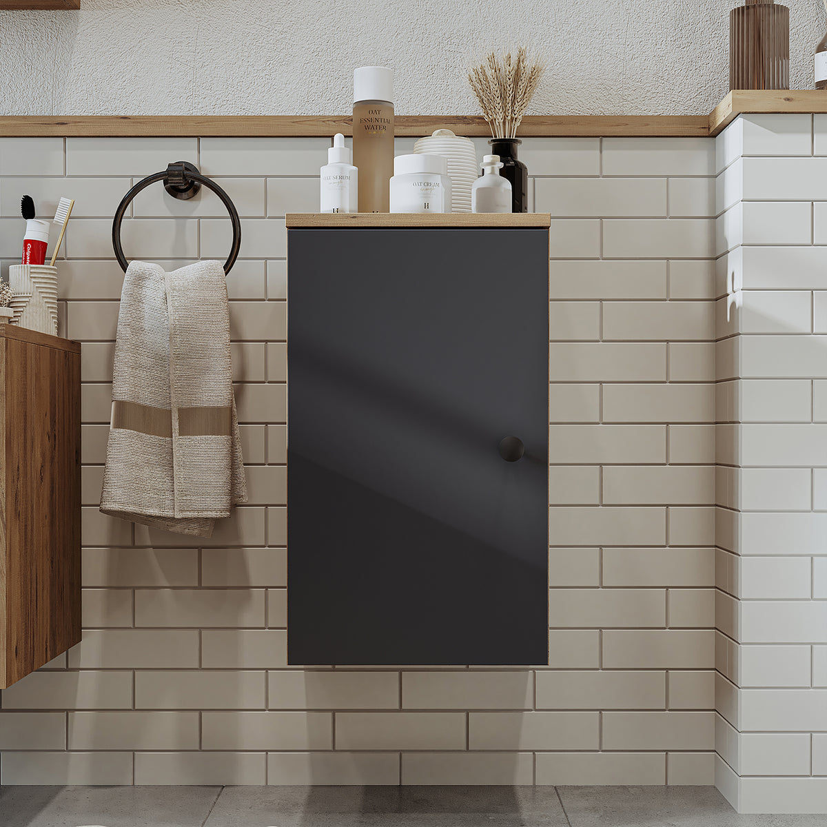 Roomart Badezimmermöbel Set LOTUS 95 cm 4 Teilig mit Keramik Waschbecken - badezimmerschrank, waschbecken, badezimmermöbel, badschrank, badezimmer, mit, unterschrank, badmöbel, set, waschtisch, möbel, badezimmermãbel, bad, badezimmerschränke, schmal, schm