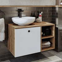 Roomart Badezimmermöbel Set LOTUS 75 cm 4 Teilig mit Keramik Waschbecken - badezimmerschrank, waschbecken, badezimmermöbel, badschrank, badezimmer, mit, unterschrank, badmöbel, set, waschtisch, möbel, badezimmermãbel, bad, badezimmerschränke, schmal, schm