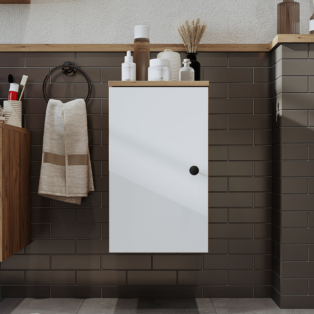 Roomart Badezimmermöbel Set LOTUS 95 cm 4 Teilig mit Keramik Waschbecken - badezimmerschrank, waschbecken, badezimmermöbel, badschrank, badezimmer, mit, unterschrank, badmöbel, set, waschtisch, möbel, badezimmermãbel, bad, badezimmerschränke, schmal, schm