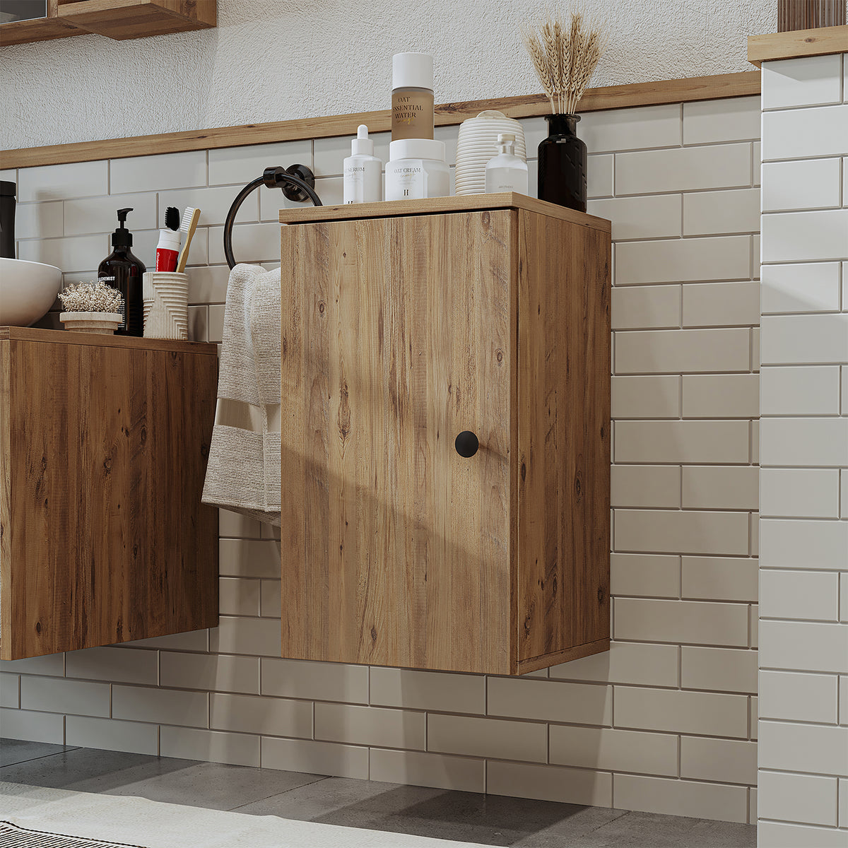 Roomart bathroom furniture set LOTUS 95 cm 4 pieces with ceramic washbasin - bathroom cabinet, washbasin, bathroom furniture, bathroom cabinet, bathroom, with, vanity unit, bathroom furniture, set, washbasin, furniture, bathroom furniture, bathroom, bathroom cabinets, narrow, narrow