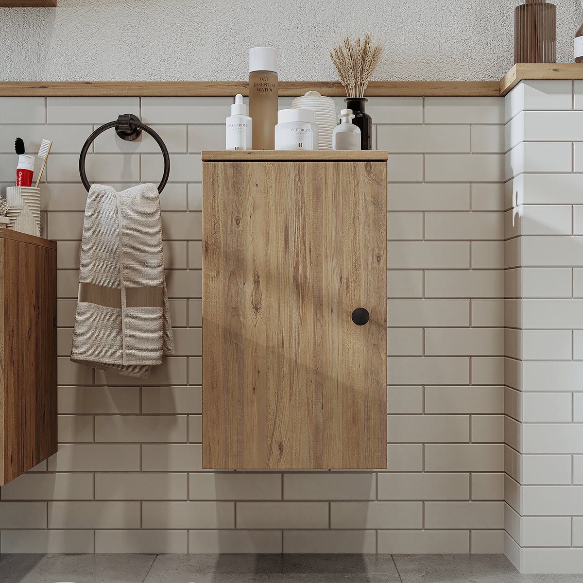 Roomart bathroom furniture set LOTUS 95 cm 4 pieces with ceramic washbasin - bathroom cabinet, washbasin, bathroom furniture, bathroom cabinet, bathroom, with, vanity unit, bathroom furniture, set, washbasin, furniture, bathroom furniture, bathroom, bathroom cabinets, narrow, narrow