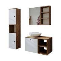 Roomart Badezimmermöbel Set LOTUS 75 cm 4 Teilig mit Keramik Waschbecken - badezimmerschrank, waschbecken, badezimmermöbel, badschrank, badezimmer, mit, unterschrank, badmöbel, set, waschtisch, möbel, badezimmermãbel, bad, badezimmerschränke, schmal, schm