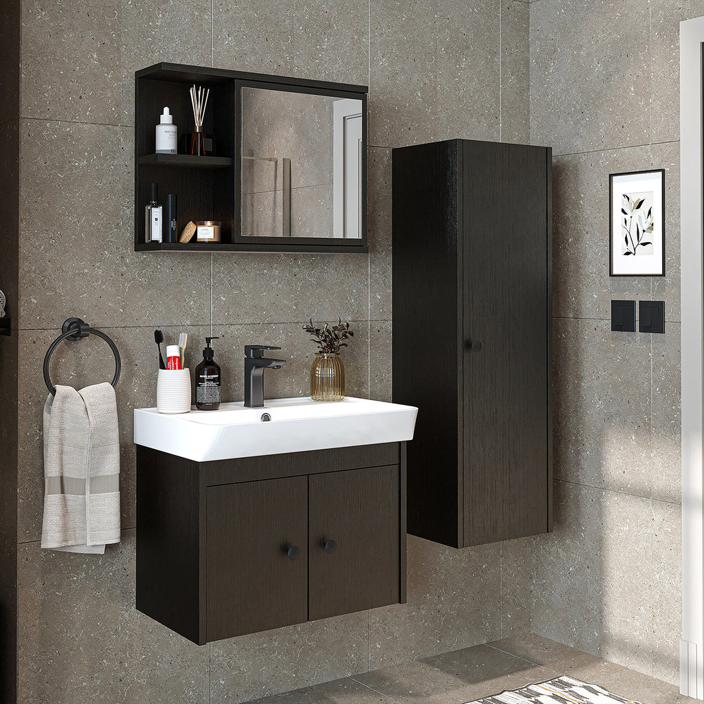 Bathroom furniture set - ADA - Vanity unit with washbasin - Mirror cabinet - Side cabinet - Bathroom furniture - bathroom cabinet, washbasin, bathroom furniture, bathroom cabinet, bathroom, with, vanity unit, bathroom furniture, set, washbasin, furniture, bathroom, bathroom