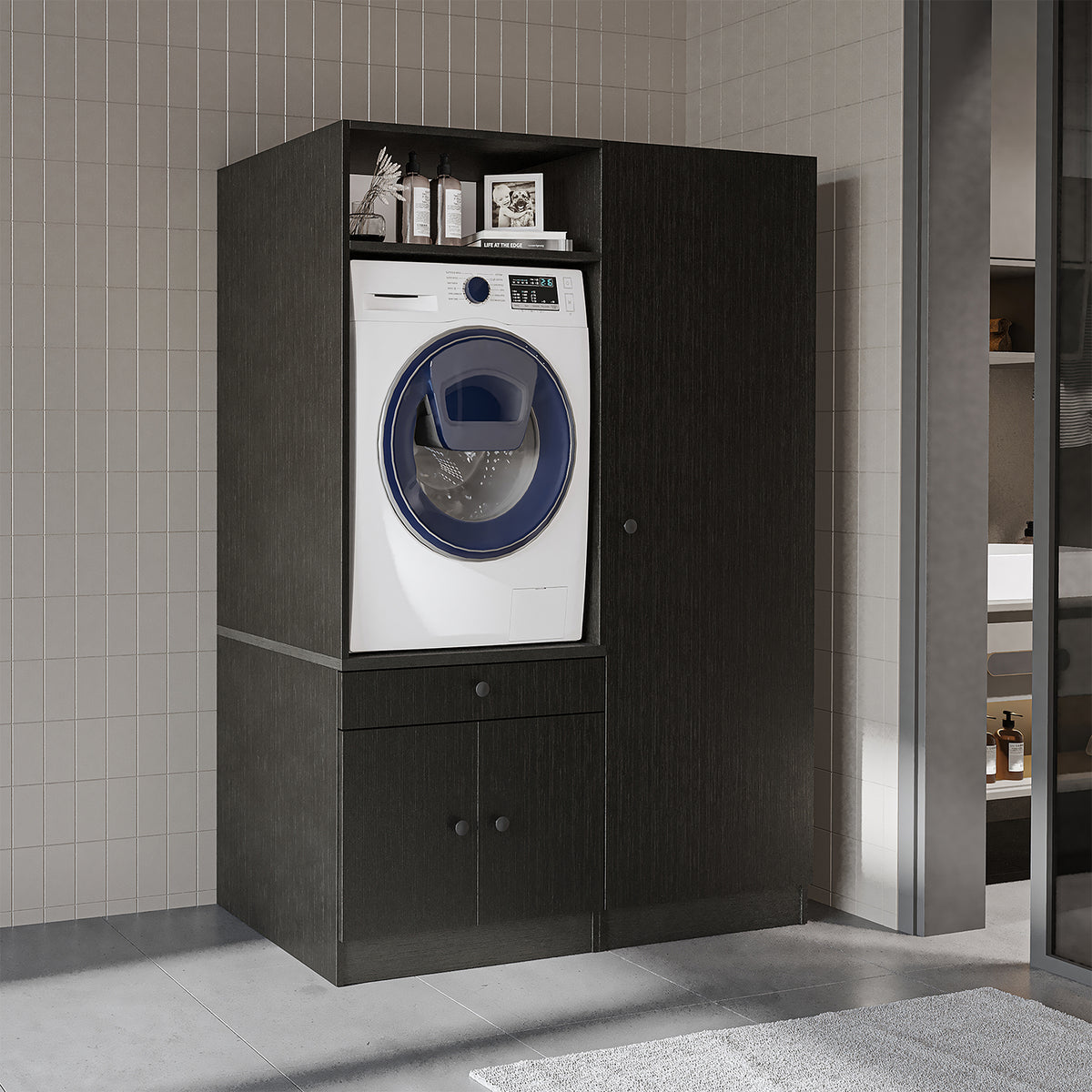 Roomart Waschmaschinenschrank SERIE 1, 127 cm, mit Hochschrank, in 3 Farben