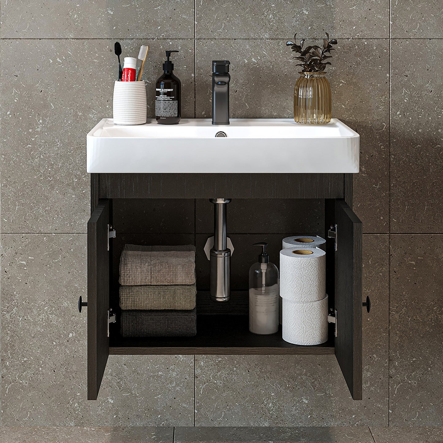 Set di mobili da bagno - ADA - Mobiletto con lavabo - Specchiera - Mobiletto laterale - Mobili da bagno - mobile da bagno, lavabo, mobili da bagno, mobile da bagno, bagno, con, mobiletto, mobili da bagno, set, lavabo, mobili, bagno, bagno