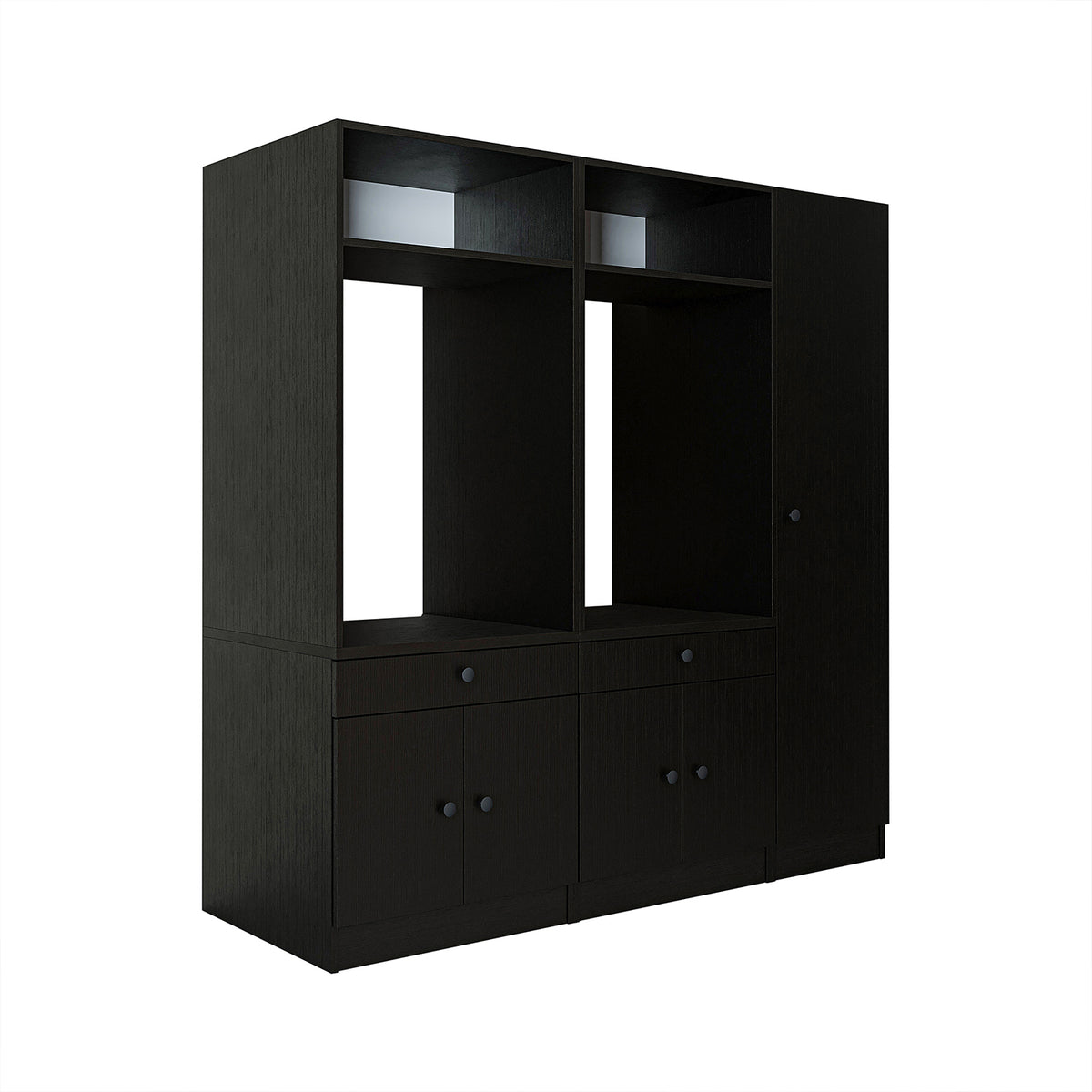 Mueble de pared Roomart para lavadero y cuarto de servicio, en 3 colores, 179 cm de ancho, Con estante extraíble - Blanco - Roble negro mueble para lavadora, estante para lavadora, torre de lavado, mueble, blanco, lavadoras, mueble bajo, lavadora, secadora, haush