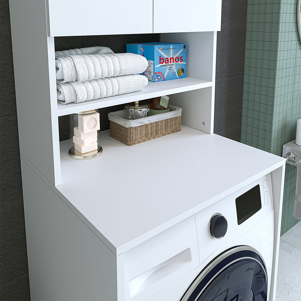 Roomart, Mobile lavatrice Atlantic, sovrastruttura per lavatrice, WDH: 65 x 181 x 60 cm, in rovere bianco, rovere antracite - mobili da bagno, set, scarico, lavabo, bagno, mobili, bagno, mobile lavabo, cm, largo, moderno, lavabo, profondo, m