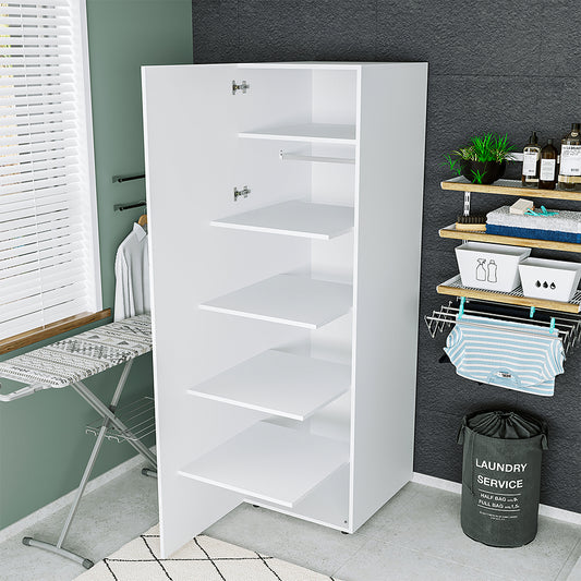 - Roomart - Tablettes - Pour les armoires hautes C60-W et E60-W (60 cm de large) - Blanc - Chêne noir - armoire, armoire de salle de bain, armoire pour machine à laver, armoire de salle de bain, meuble de salle de bain, étagère pour machine à laver, tour de lavage, armoire haute, salle de bain, meuble, blanc, mascotte de lavage
