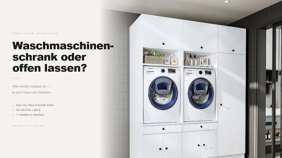 Waschmaschinenschrank oder Waschküche offen lassen — was ist schlauer?
