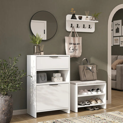 Schuhschrank LENA mit Schublade, offener Nische und Schuhklappe