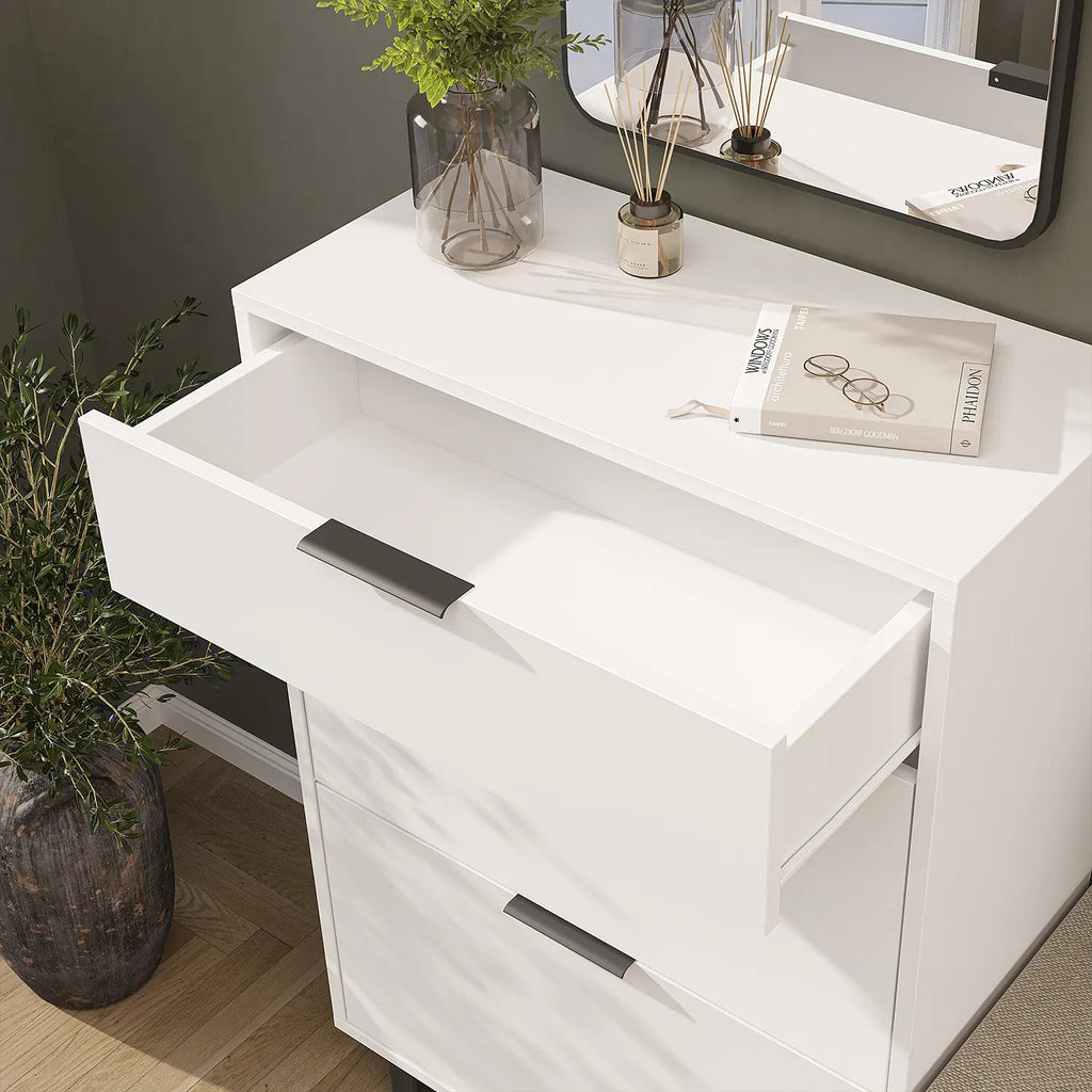 Roomart 4-teiliges Garderobenset NORD, mit Schuhschrank, Sitzbank mit Schuhklappe, Wandgarderobe und Spiegel, in 2 Farben